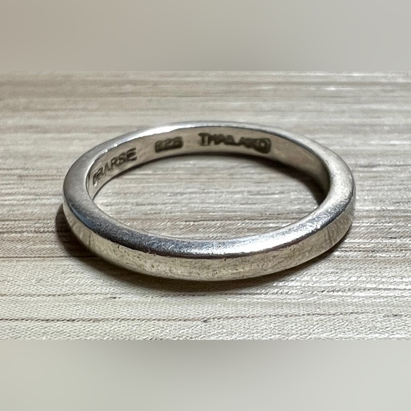 Vintage Designer Signed Barse Sterling Silver Thin Band Ring, Size 5, 1.9g - Picture 3 of 8